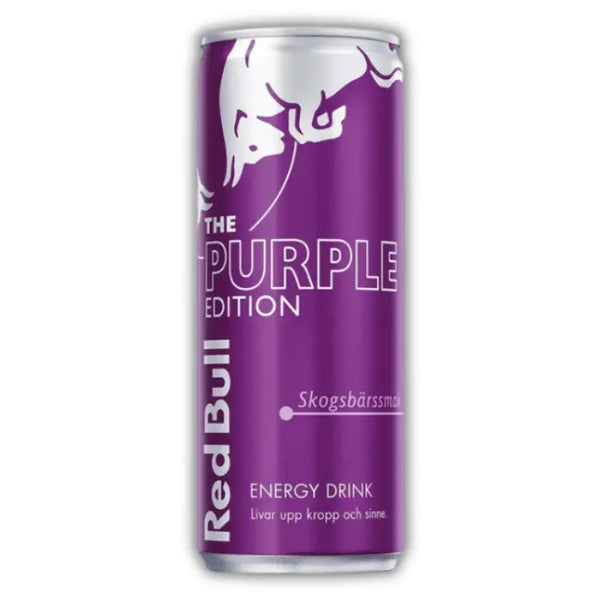 Red Bull Purple Edition – Boisson énergisante au goût de fruits rouges, intense, fruitée et revigorante.
