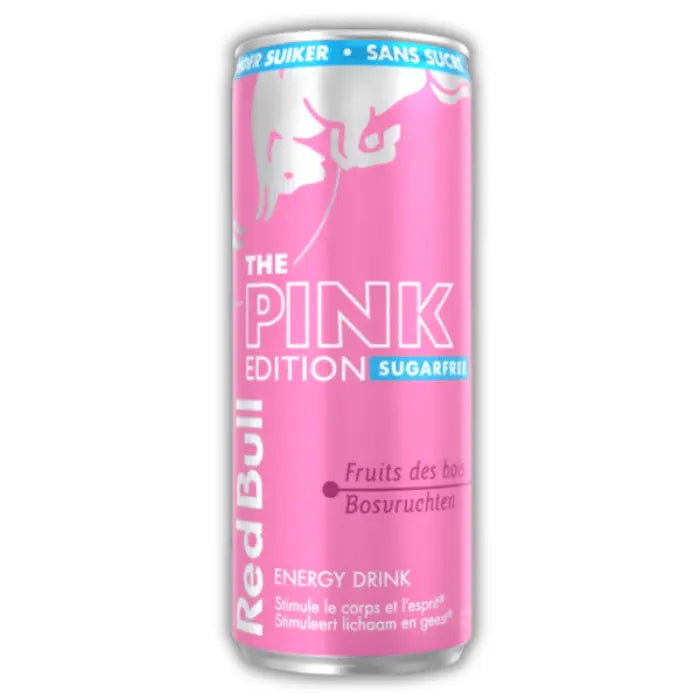 Red Bull Pink Edition Wild Berry – Boisson énergisante goût fruits rouges sauvages, fraîche et acidulée.