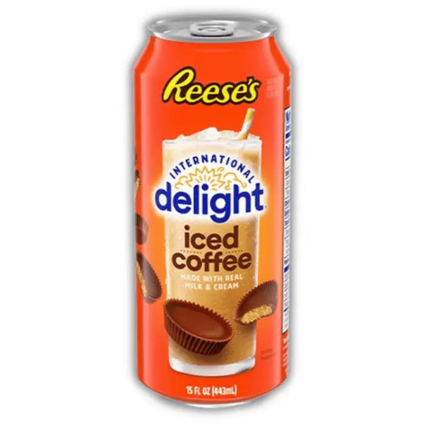 Reese's Delight Iced Coffee – café glacé américain au beurre de cacahuète et chocolat, boisson gourmande dispo chez Bonbiz.