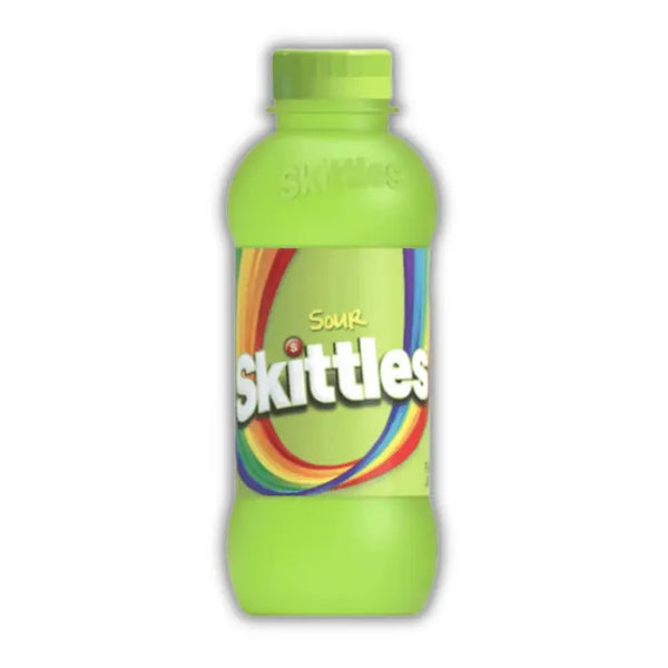 Skittles Sour Drink – boisson américaine acidulée en bouteille verte, soda sucré et piquant dispo chez Bonbiz.