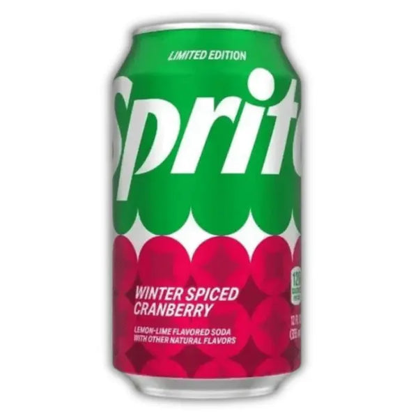 Sprite Winter Spiced Cranberry – soda américain festif au cranberry épicé, boisson US hivernale en édition limitée.