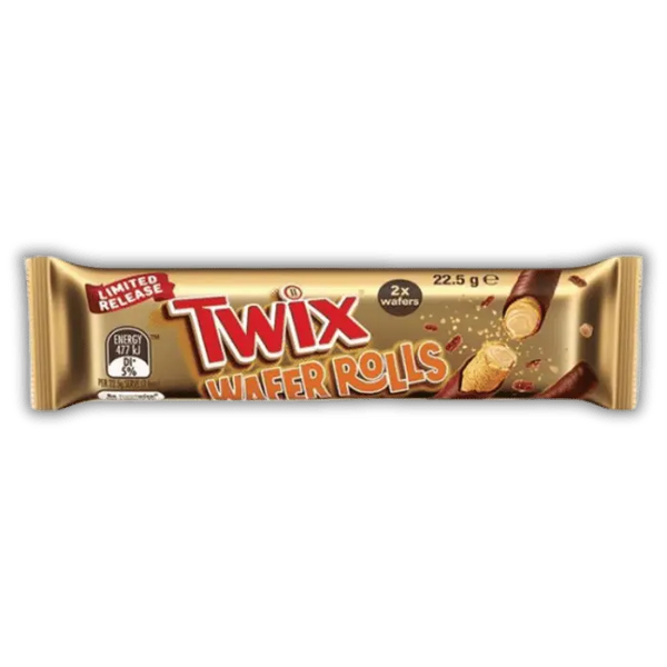 Twix Wafer Rolls Bonbiz – gaufrettes croustillantes au caramel fondant et chocolat au lait, snack américain original.