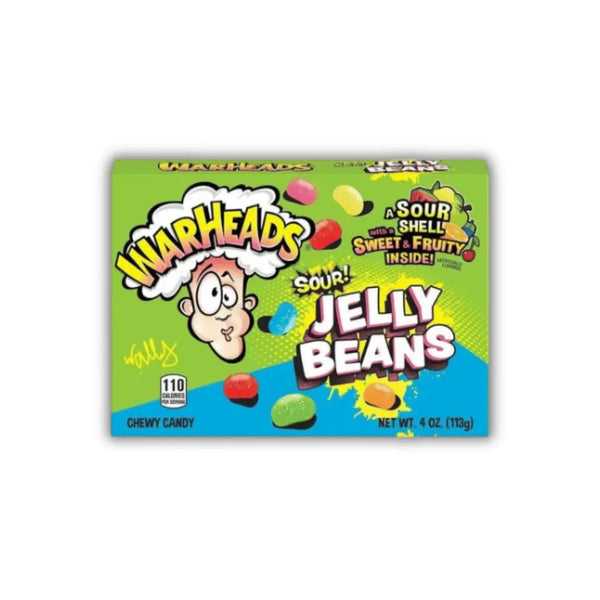 Warheads Sour Jelly Beans – bonbons américains acides goût fruits variés – dragées croquantes au cœur piquant façon jelly beans