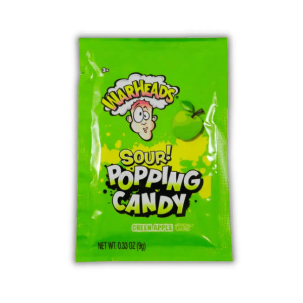 Warheads Sour Popping Candy Green Apple – bonbon américain en poudre goût pomme verte – effet pétillant et acidulé typique Warhead