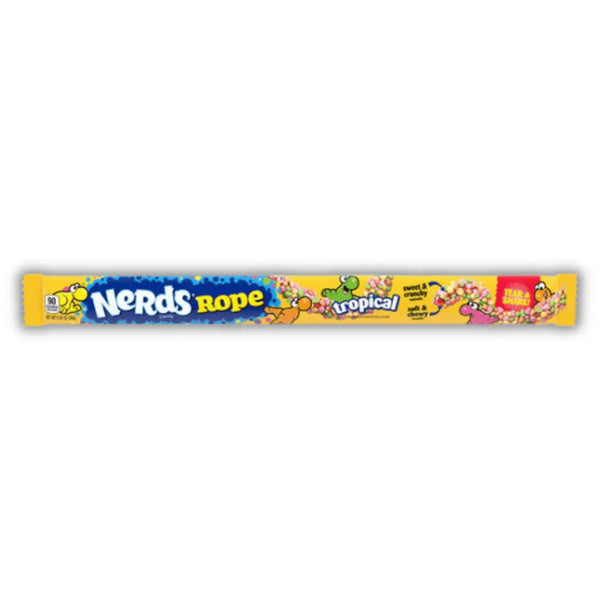 Wonka Nerds Rope Tropical – bonbon américain gélifié goût tropical – corde moelleuse enrobée de Nerds croquants multicolores
