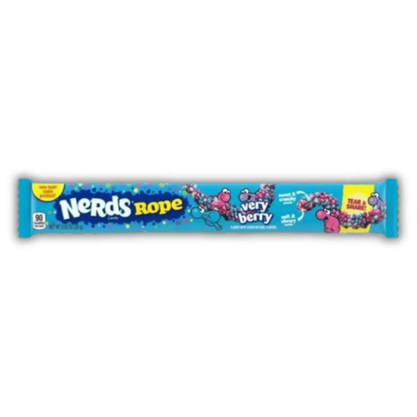 Wonka Nerds Rope Very Berry – bonbon américain gélifié goût fruits rouges – corde tendre recouverte de Nerds croquants