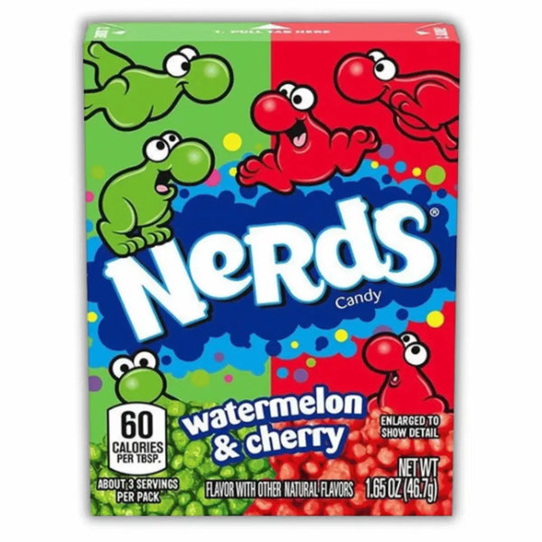 Boîte de bonbons Wonka Nerds Watermelon Cherry – bonbon américain goût cerise et pastèque – format mini fun et fruité