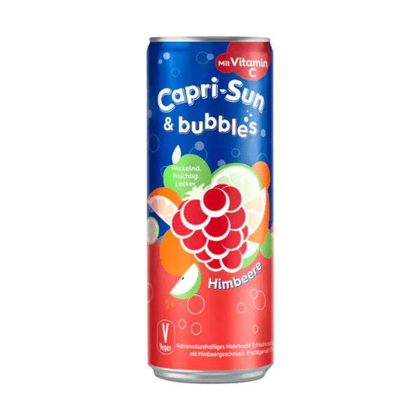 Capri Sun & Bubbles Himbeere - Boisson pétillante aux framboises, mélange fruité et rafraîchissant, bulles légères pour une expérience unique, parfaite pour une pause désaltérante, dispo sur Bonbiz, la référence des boissons américaines tendance.