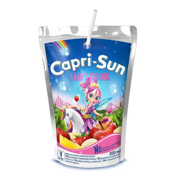 Capri Sun Fairy Drink - Boisson fruitée magique aux saveurs exotiques, ultra rafraîchissante et gourmande, idéale pour une pause enchantée et désaltérante, format pratique à emporter, dispo sur Bonbiz, la référence des boissons américaines originales.