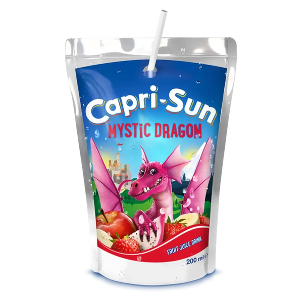 Capri Sun Mystic Dragon - Boisson fruitée exotique au fruit du dragon et saveurs tropicales, ultra rafraîchissante et désaltérante, parfaite pour une pause gourmande et énergisante, format pratique à emporter, dispo sur Bonbiz, la référence des boissons américaines originales.