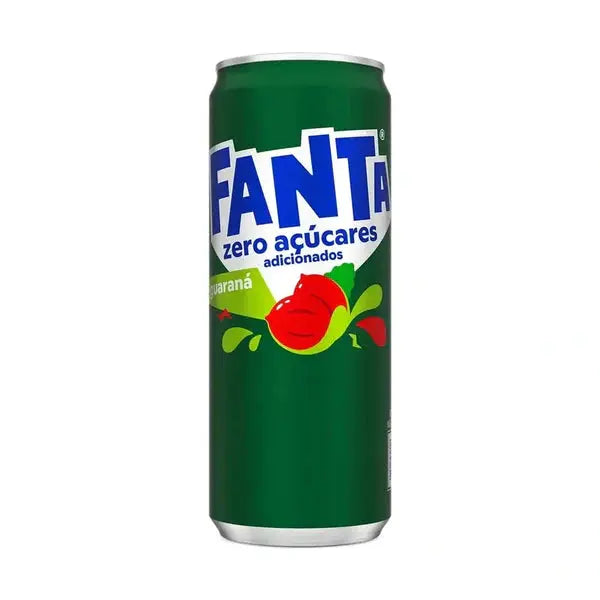 Zoom sur une canette de Fanta Guarana, mettant en avant son design éclatant et ses saveurs tropicales, parfaite pour une expérience rafraîchissante et énergisante.