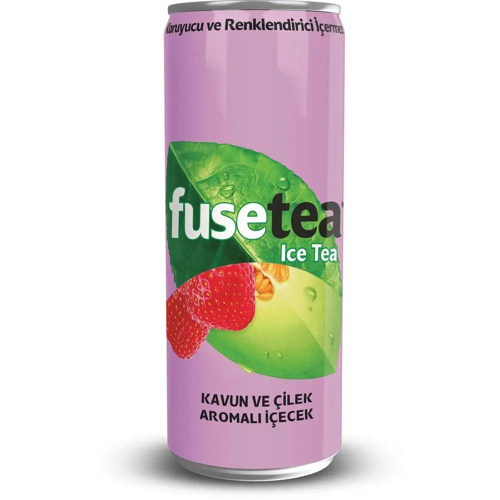 Fuze Tea Ice Tea Strawberry Melon - Thé glacé fruité au mélange de fraise et melon, saveur douce et rafraîchissante pour une expérience désaltérante et sucrée, dispo sur Bonbiz, la référence des thés glacés fruités et gourmands.