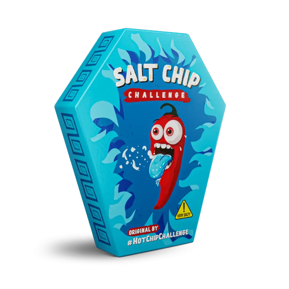 Hot Chip Salt Chip Challenge - Chips ultra salées, défi de saveur intense et croquante, idéal pour ceux qui aiment tester leurs limites avec un goût puissant, dispo sur Bonbiz, la référence des snacks salés et audacieux pour les passionnés de défis gustatifs.