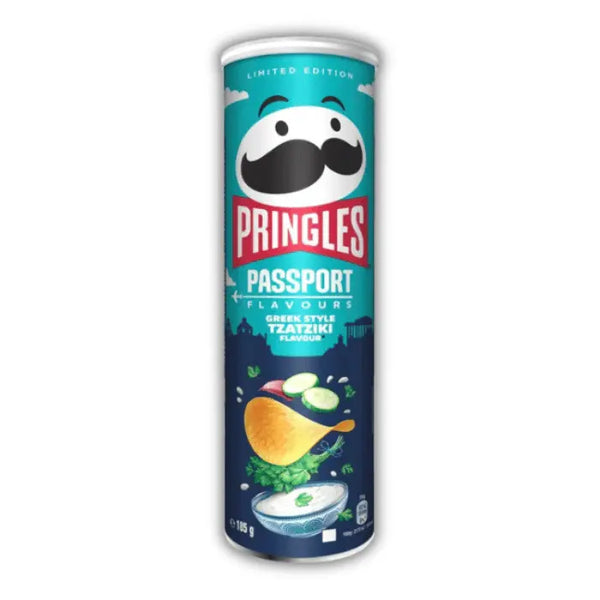 Pringles Tzatziki – Chips pringles grecques au goût tzatziki frais, ail, concombre et herbes méditerranéennes.