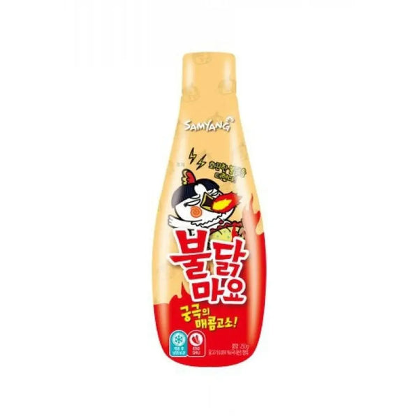Samyang Mayo Sauce Spicy Chicken, une mayo épicée ultra-crémeuse, idéale pour sublimer tes burgers, tacos, frites et samyang noodles ! À retrouver sur Bonbiz, ton American & Asian Market en ligne !