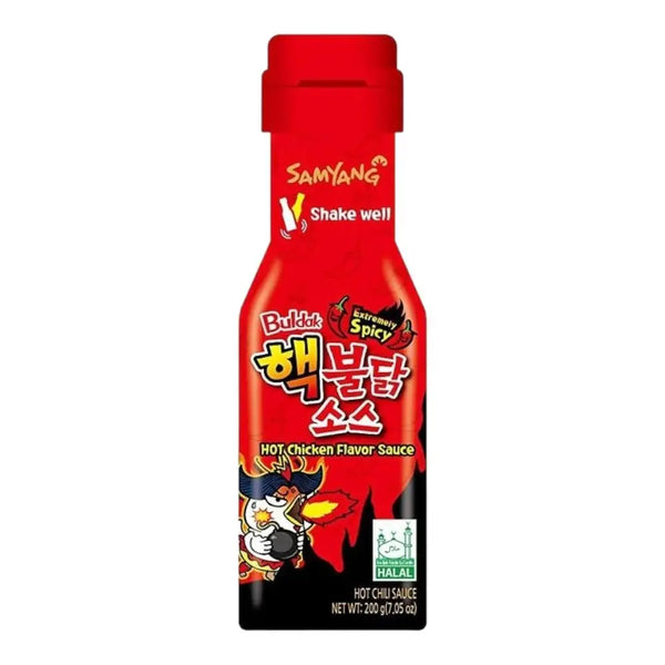 Samyang Sauce Extremely 2x Spicy, une sauce coréenne ultra-épicée, parfaite pour pimenter tes ramen, nouilles chinoises et plats asiatiques ! À retrouver sur Bonbiz, ton American & Asian Market en ligne !